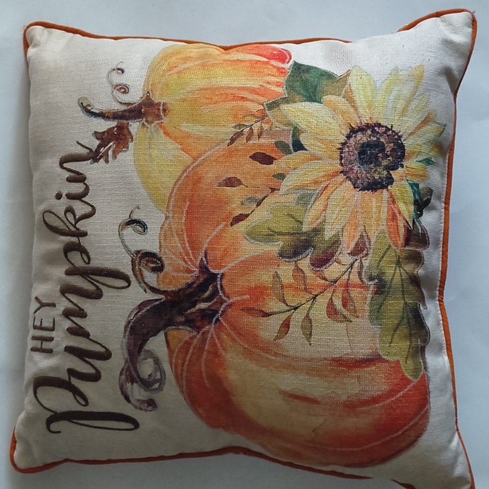 SALE: Hey Pumpkin Accent Pillow - Orange and Green